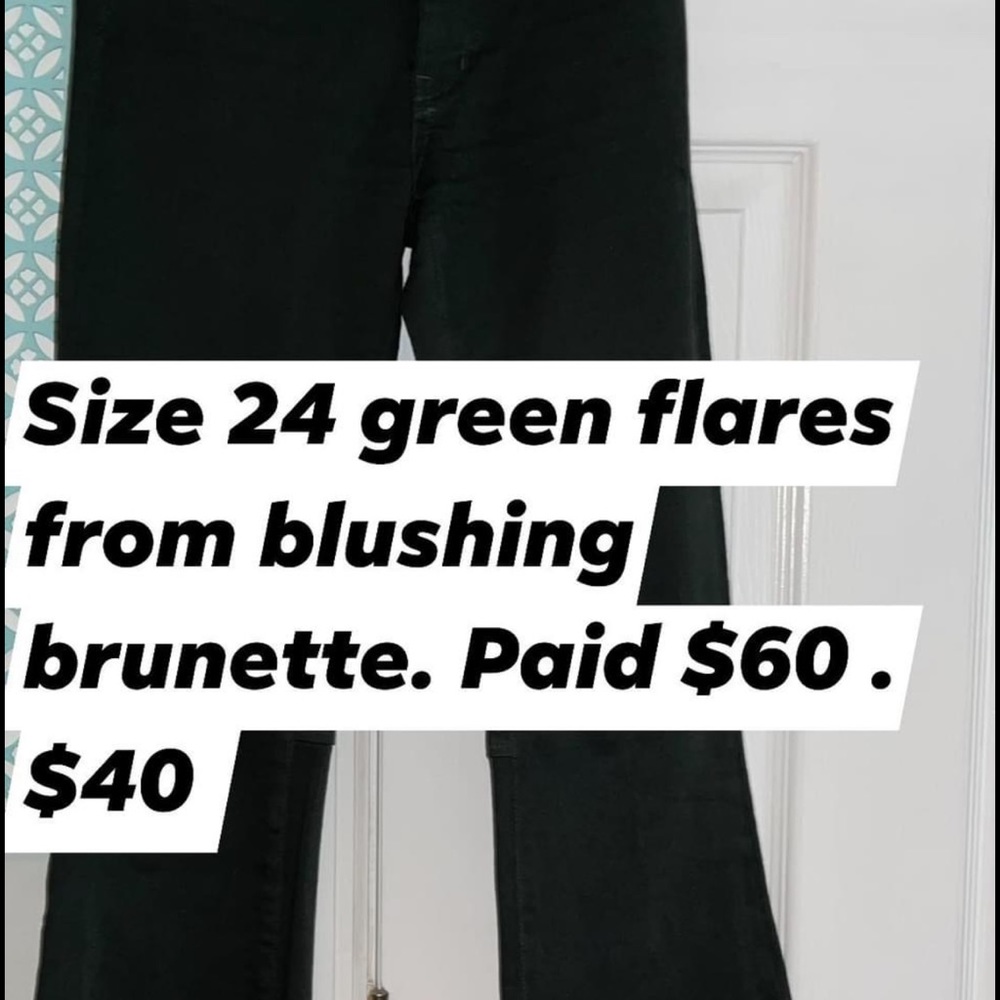 Green flares from blushing brunette boutique.